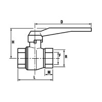 Kugelhahn Messing voller Durchgang mit Hebel IG x IG