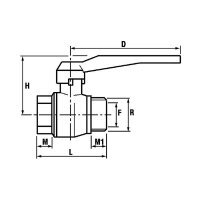 Kugelhahn Messing voller Durchgang mit Hebel IG x AG