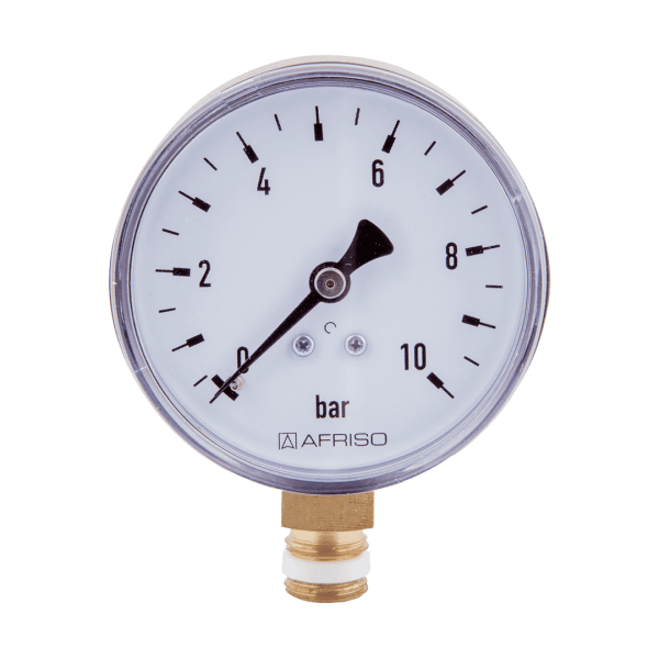 Druckmesser - Manometer Ø 50 MM Radial 1/4" AG - Selbstdichtend mit PTFE-Dichtring 0-10 Bar